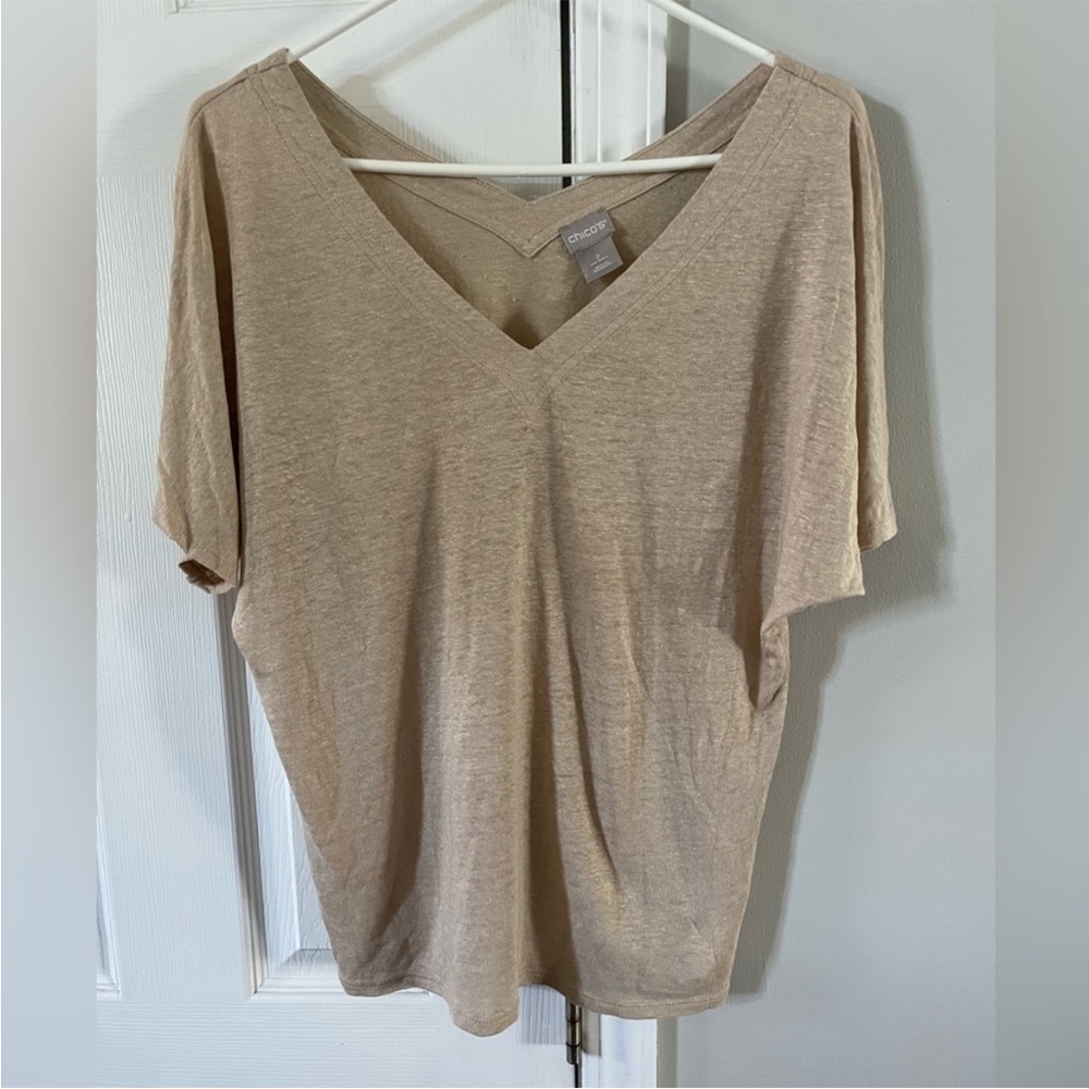 Chico’s Linen V Neck Top